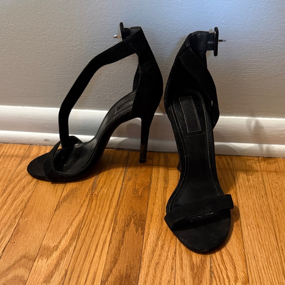 Forever 21 Black Strappy Stiletto Heels